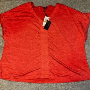 Cable & Gauge orange V-Neck Blouse size 3X